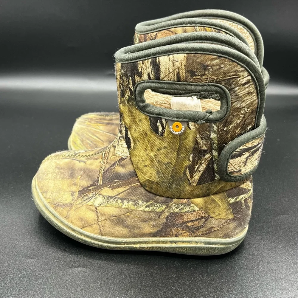 Bogs Kids Camo Brown Green Pull-On Boots